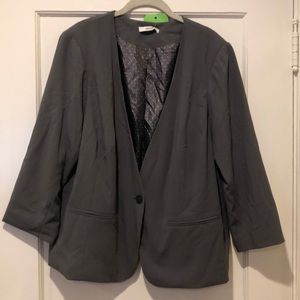 Kensie Gray Cardinia Collarless Blazer - 1X